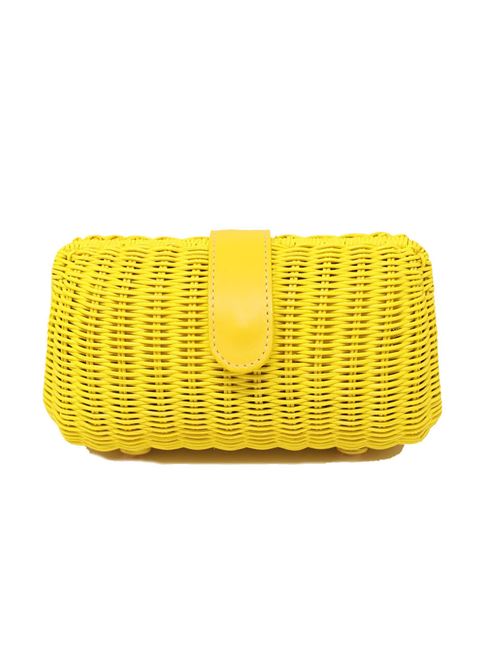 Yellow wicker clutch Laboratorio Capri | 172YELLOW